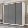 Guarda-Roupa Casal Lisboa 3 Portas 4 Gavetas Branco/Cinza - Politorno