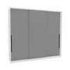 Guarda-Roupa Casal Lisboa 3 Portas 4 Gavetas Branco/Cinza - Politorno