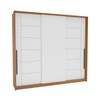 Guarda-Roupa Casal Lisboa 3 Portas 4 Gavetas Freijó/Branco - Politorno