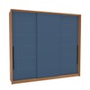 Guarda-Roupa Casal Lisboa 3 Portas 4 Gavetas Freijó/Azul - Politorno