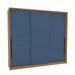 Guarda-Roupa Casal Lisboa 3 Portas 4 Gavetas Freijó/Azul - Politorno