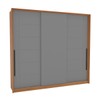 Guarda-Roupa Casal Lisboa 3 Portas 4 Gavetas Freijó/Cinza - Politorno