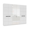 Guarda-Roupa Casal Lisboa 6 Portas 4 Gavetas com Espelho Branco - Politorno