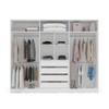 Guarda-Roupa Casal Lisboa 6 Portas 4 Gavetas com Espelho Branco/Verde - Politorno