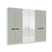 Guarda-Roupa Casal Lisboa 6 Portas 4 Gavetas com Espelho Branco/Verde - Politorno