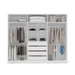 Guarda-Roupa Casal Lisboa 6 Portas 4 Gavetas com Espelho Branco/Creme - Politorno