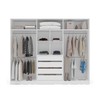 Guarda-Roupa Casal Lisboa 6 Portas 4 Gavetas com Espelho Branco/Cinza - Politorno