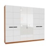 Guarda-Roupa Casal Lisboa 6 Portas 4 Gavetas com Espelho Freijó/Branco - Politorno
