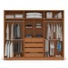 Guarda-Roupa Casal Lisboa 6 Portas 4 Gavetas com Espelho Freijó/Azul - Politorno