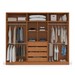 Guarda-Roupa Casal Lisboa 6 Portas 4 Gavetas com Espelho Freijó/Verde - Politorno
