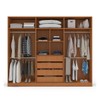 Guarda-Roupa Casal Lisboa 6 Portas 4 Gavetas com Espelho Freijó/Creme - Politorno
