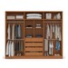 Guarda-Roupa Casal Lisboa 6 Portas 4 Gavetas com Espelho Freijó/Creme - Politorno