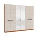 Guarda-Roupa Casal Lisboa 6 Portas 4 Gavetas com Espelho Freijó/Creme - Politorno