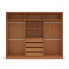 Guarda-Roupa Casal Lisboa 6 Portas 4 Gavetas com Espelho Freijó/Cinza - Politorno