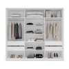 Guarda-Roupa Casal Lisboa 3 Portas 4 Gavetas com Espelho Branco - Politorno