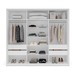 Guarda-Roupa Casal Lisboa 3 Portas 4 Gavetas com Espelho Branco - Politorno