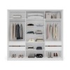 Guarda-Roupa Casal Lisboa 3 Portas 4 Gavetas com Espelho Branco/Verde - Politorno