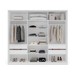 Guarda-Roupa Casal Lisboa 3 Portas 4 Gavetas com Espelho Branco/Verde - Politorno