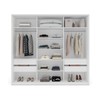 Guarda-Roupa Casal Lisboa 3 Portas 4 Gavetas com Espelho Branco/Creme - Politorno