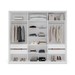 Guarda-Roupa Casal Lisboa 3 Portas 4 Gavetas com Espelho Branco/Creme - Politorno