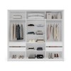 Guarda-Roupa Casal Lisboa 3 Portas 4 Gavetas com Espelho Branco/Cinza - Politorno