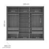 Guarda-Roupa Casal Lisboa 3 Portas 4 Gavetas com Espelho Freijó/Branco - Politorno