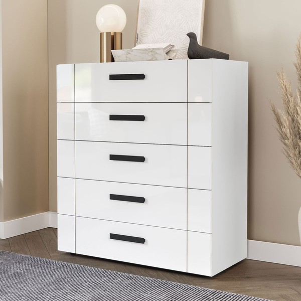 Cômoda Lisboa 5 Gavetas Branco - Politorno