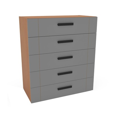 Cômoda Lisboa 5 Gavetas Freijó/Cinza - Politorno