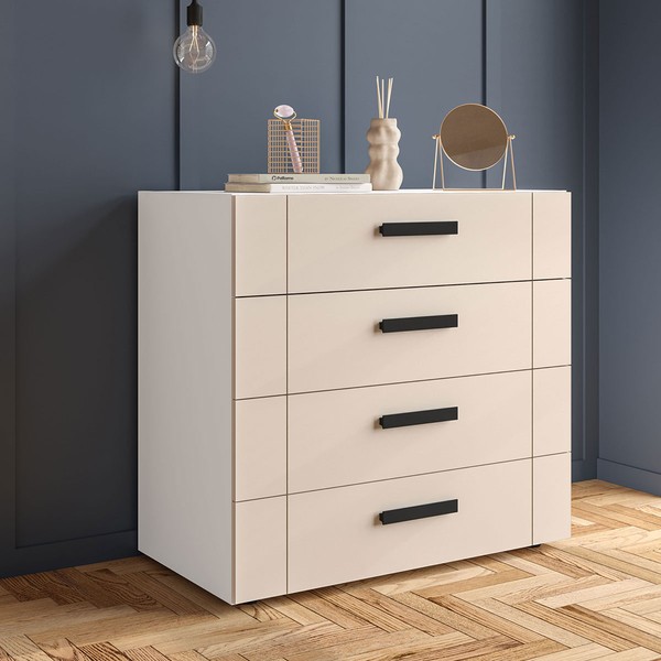 Cômoda Lisboa 4 Gavetas Branco/Creme - Politorno