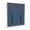 Guarda-Roupa Casal Valência 4 Portas 4 Gavetas Branco/Azul - Politorno