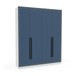 Guarda-Roupa Casal Valência 4 Portas 4 Gavetas Branco/Azul - Politorno