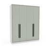 Guarda-Roupa Casal Valência 4 Portas 4 Gavetas Branco/Verde - Politorno