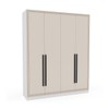 Guarda-Roupa Casal Valência 4 Portas 4 Gavetas Branco/Creme - Politorno