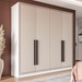 Guarda-Roupa Casal Valência 4 Portas 4 Gavetas Branco/Creme - Politorno