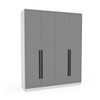 Guarda-Roupa Casal Valência 4 Portas 4 Gavetas Branco/Cinza - Politorno