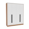 Guarda-Roupa Casal Valência 4 Portas 4 Gavetas Freijó/Branco - Politorno
