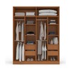 Guarda-Roupa Casal Valência 4 Portas 4 Gavetas Freijó/Creme - Politorno