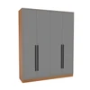 Guarda-Roupa Casal Valência 4 Portas 4 Gavetas Freijó/Cinza - Politorno