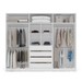 Guarda-Roupa Casal Valência 6 Portas 4 Gavetas Branco/Azul - Politorno