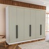 Guarda-Roupa Casal Valência 6 Portas 4 Gavetas Branco/Verde - Politorno