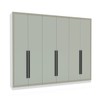 Guarda-Roupa Casal Valência 6 Portas 4 Gavetas Branco/Verde - Politorno