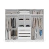 Guarda-Roupa Casal Valência 6 Portas 4 Gavetas Branco/Cinza - Politorno