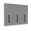 Guarda-Roupa Casal Valência 6 Portas 4 Gavetas Branco/Cinza - Politorno
