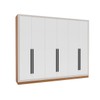 Guarda-Roupa Casal Valência 6 Portas 4 Gavetas Freijó/Branco - Politorno