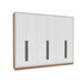 Guarda-Roupa Casal Valência 6 Portas 4 Gavetas Freijó/Branco - Politorno