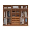 Guarda-Roupa Casal Valência 6 Portas 4 Gavetas Freijó/Azul - Politorno