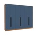 Guarda-Roupa Casal Valência 6 Portas 4 Gavetas Freijó/Azul - Politorno