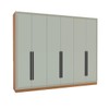 Guarda-Roupa Casal Valência 6 Portas 4 Gavetas Freijó/Verde - Politorno
