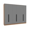 Guarda-Roupa Casal Valência 6 Portas 4 Gavetas Freijó/Cinza - Politorno