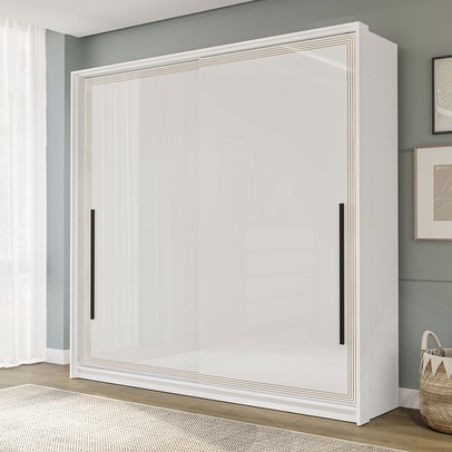 Guarda-Roupa Casal Valência 2 Portas 2 Gavetas Branco - Politorno
